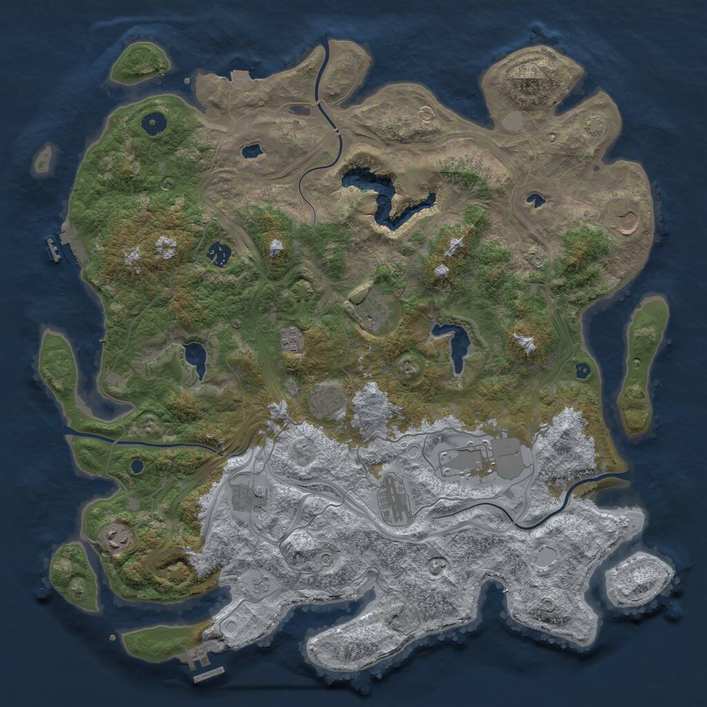 Rust Map: Procedural Map, Size: 4500, Seed: 8302385, 15 Monuments