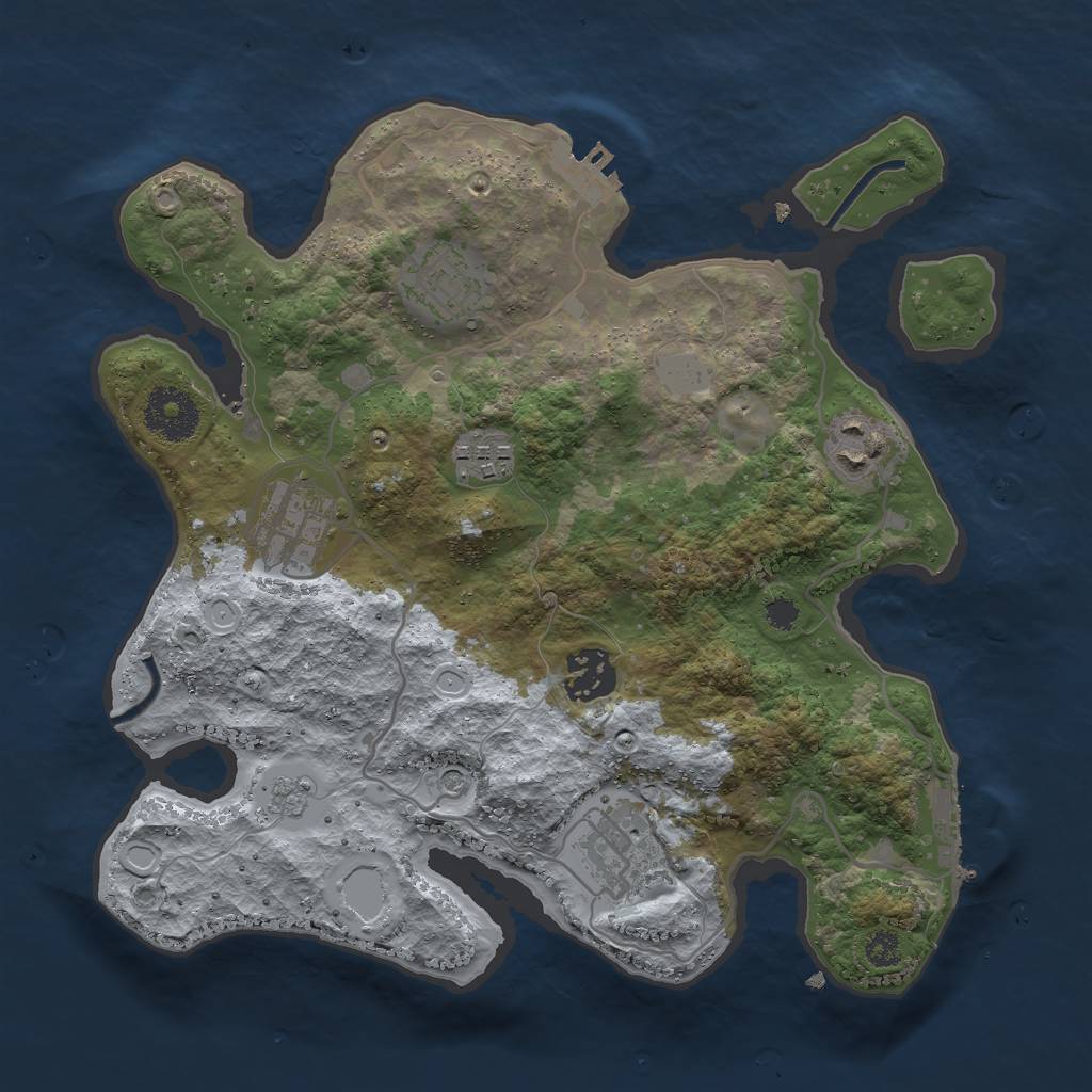 Rust Map: Procedural Map, Size: 3000, Seed: 10925, 15 Monuments