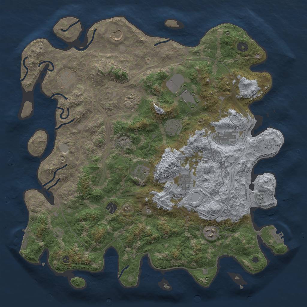 Rust Map: Procedural Map, Size: 4300, Seed: 92292458, 20 Monuments