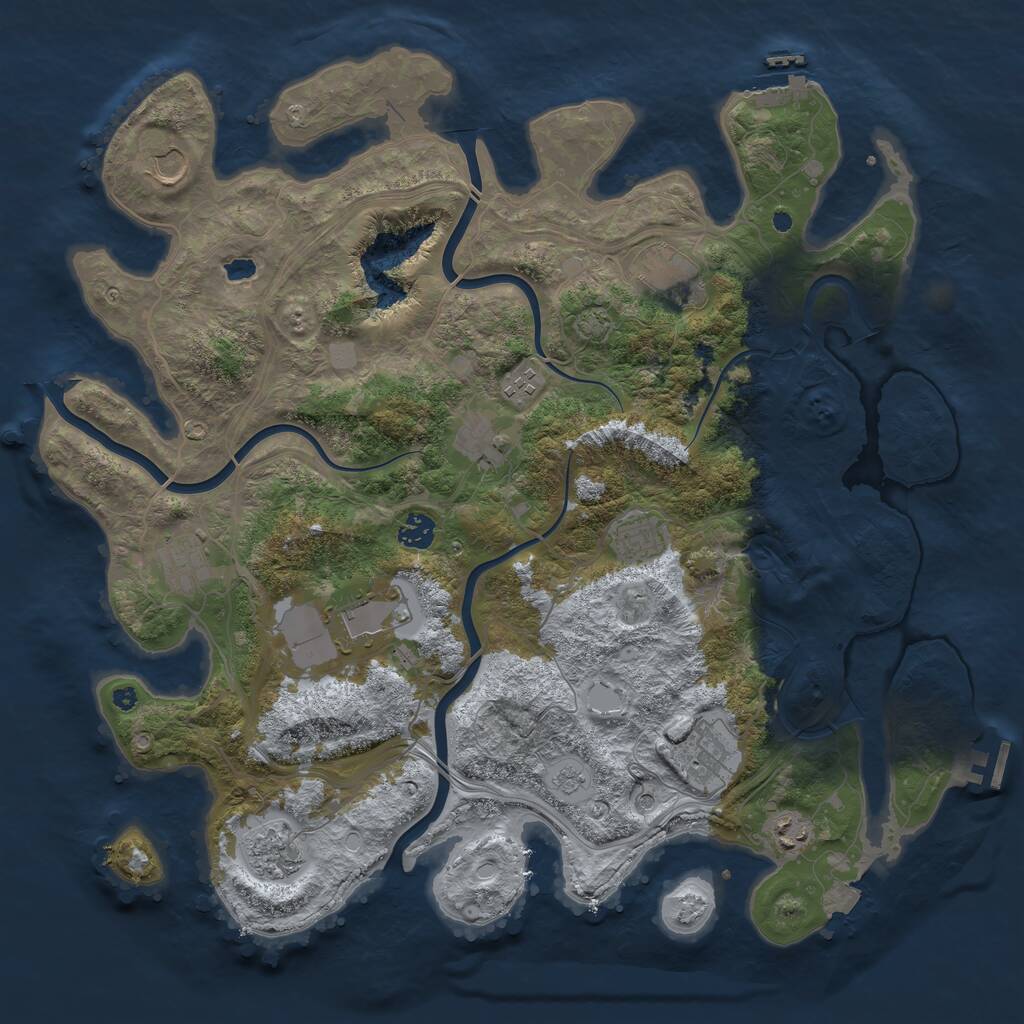 Rust Map: Procedural Map, Size: 4250, Seed: 4883155, 17 Monuments
