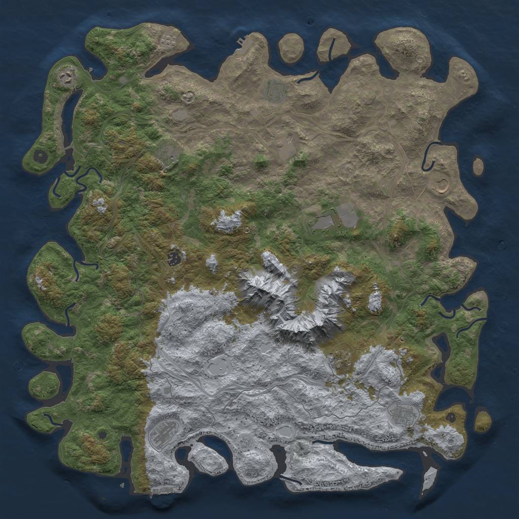 Rust Map: Procedural Map, Size: 5500, Seed: 1845639, 20 Monuments