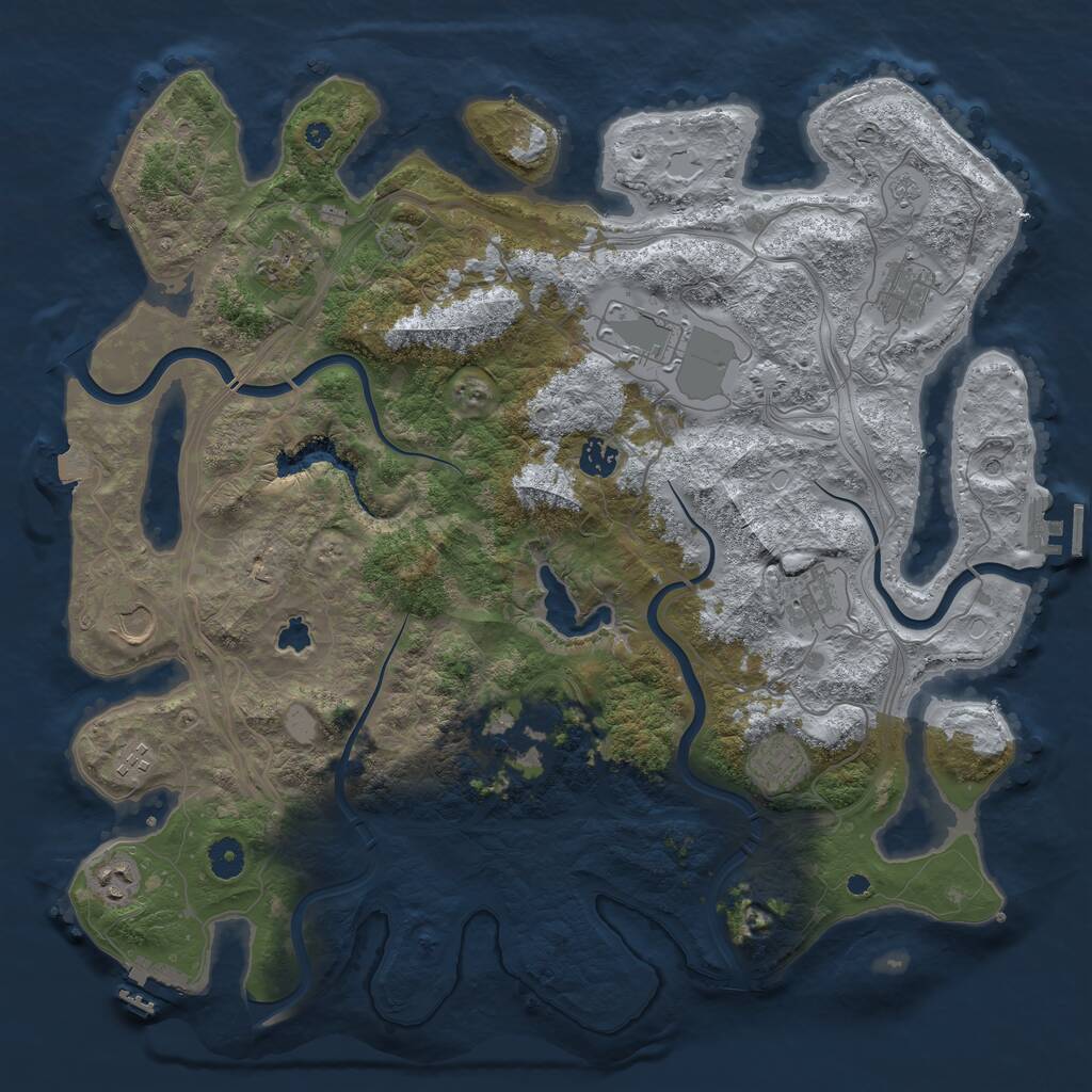 Rust Map: Procedural Map, Size: 4250, Seed: 767861702, 16 Monuments