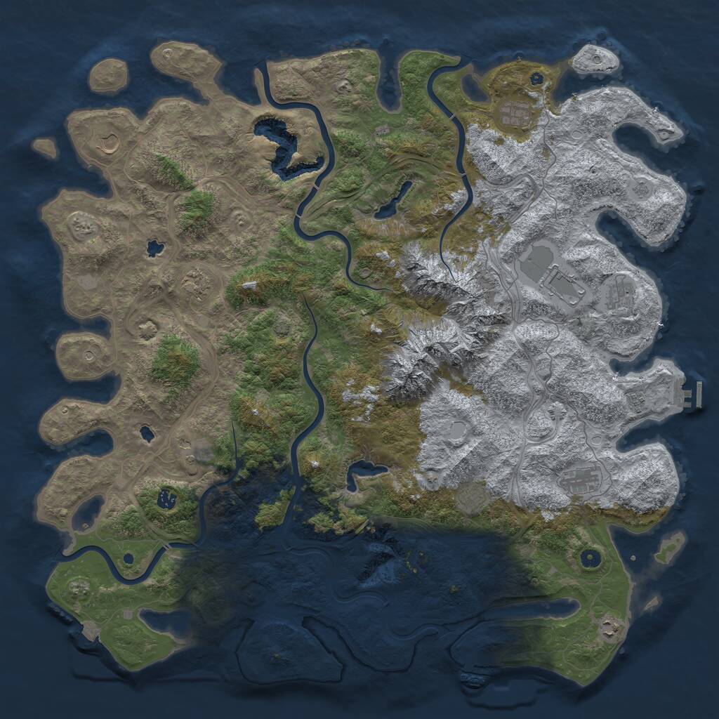 Rust Map: Procedural Map, Size: 5500, Seed: 29, 17 Monuments