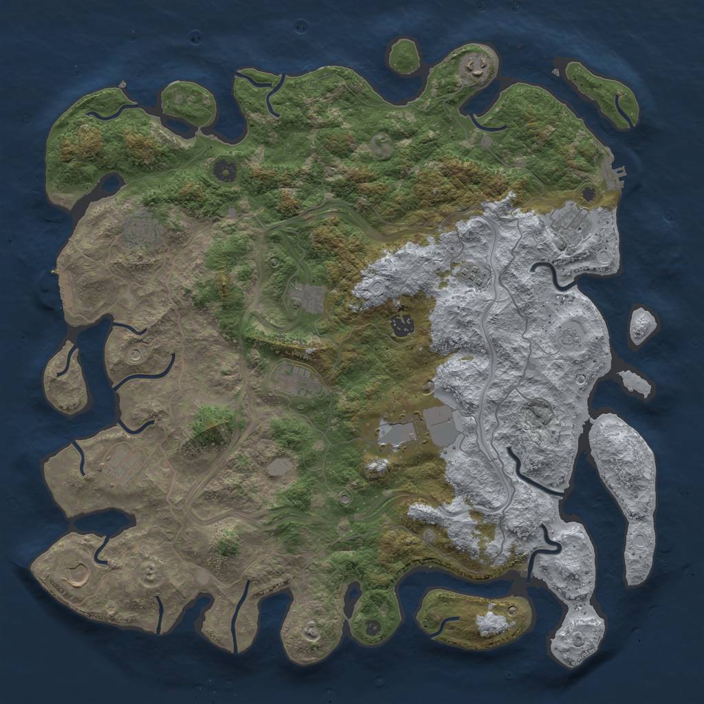 Rust Map: Procedural Map, Size: 4500, Seed: 32789567, 19 Monuments