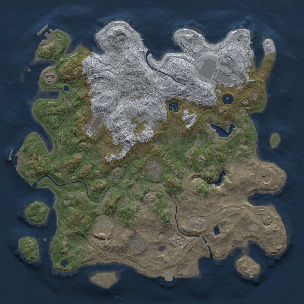 Rust Map: Procedural Map, Size: 4300, Seed: 948687360, 15 Monuments