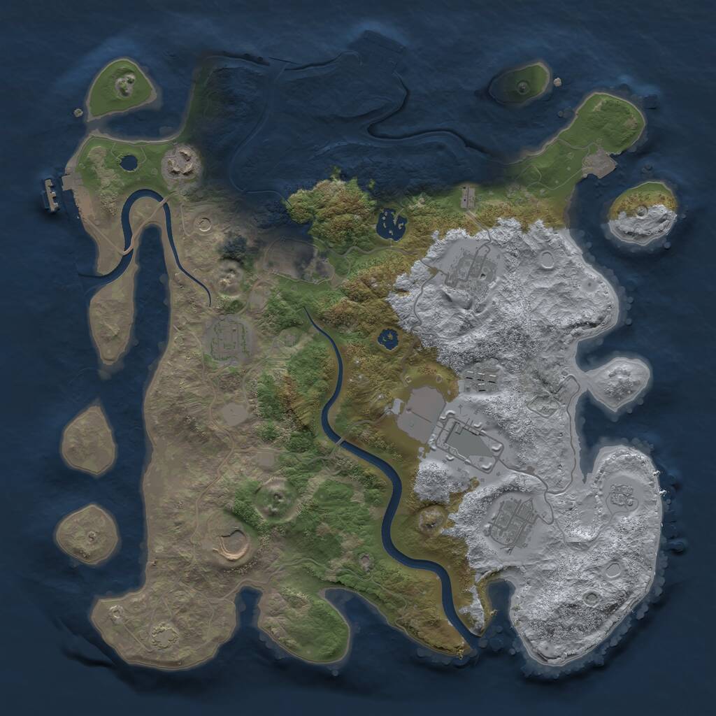 Rust Map: Procedural Map, Size: 3500, Seed: 106384965, 15 Monuments