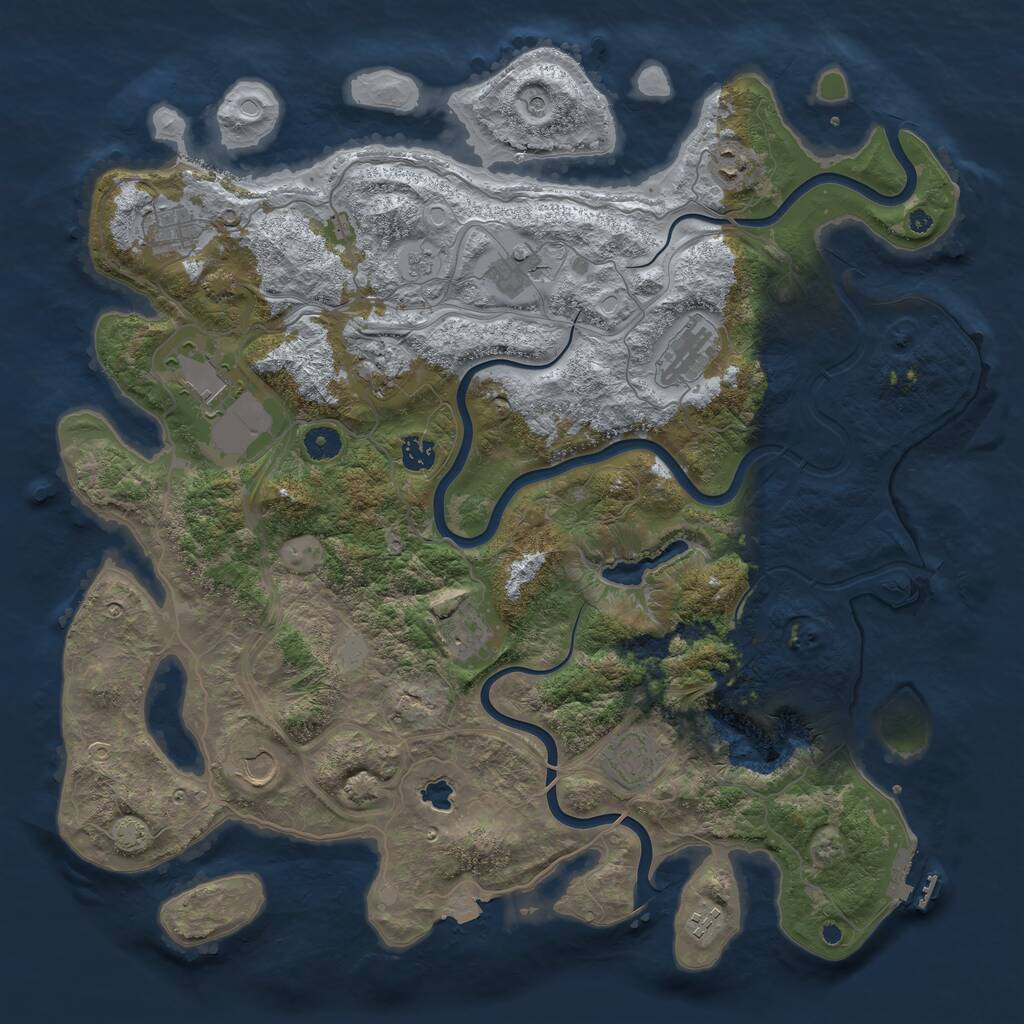 Rust Map: Procedural Map, Size: 4400, Seed: 159221, 16 Monuments