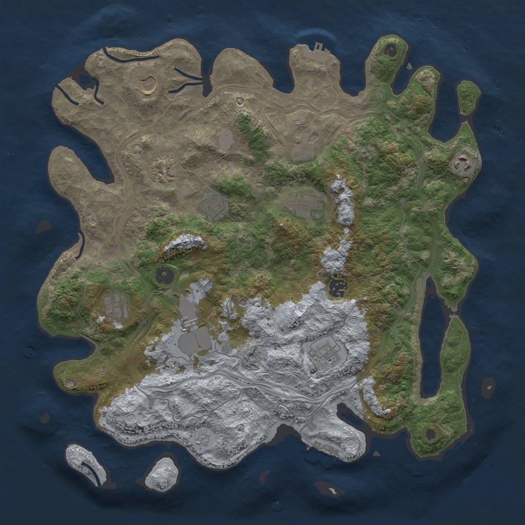 Rust Map: Procedural Map, Size: 4250, Seed: 109826933, 19 Monuments