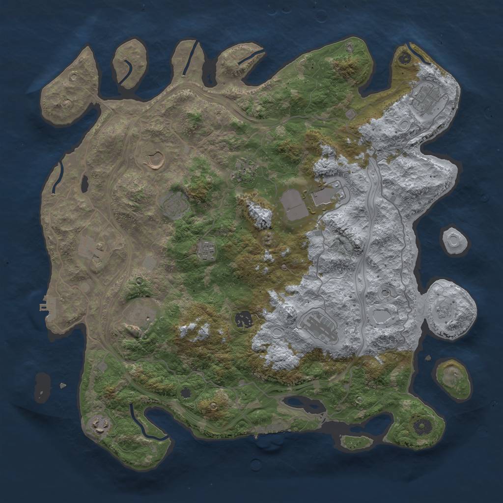 Rust Map: Procedural Map, Size: 4250, Seed: 456900037, 20 Monuments