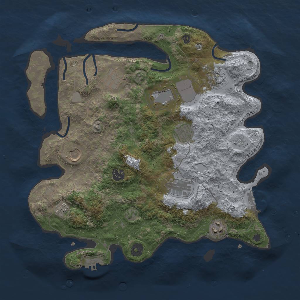 Rust Map: Procedural Map, Size: 3500, Seed: 314357, 17 Monuments