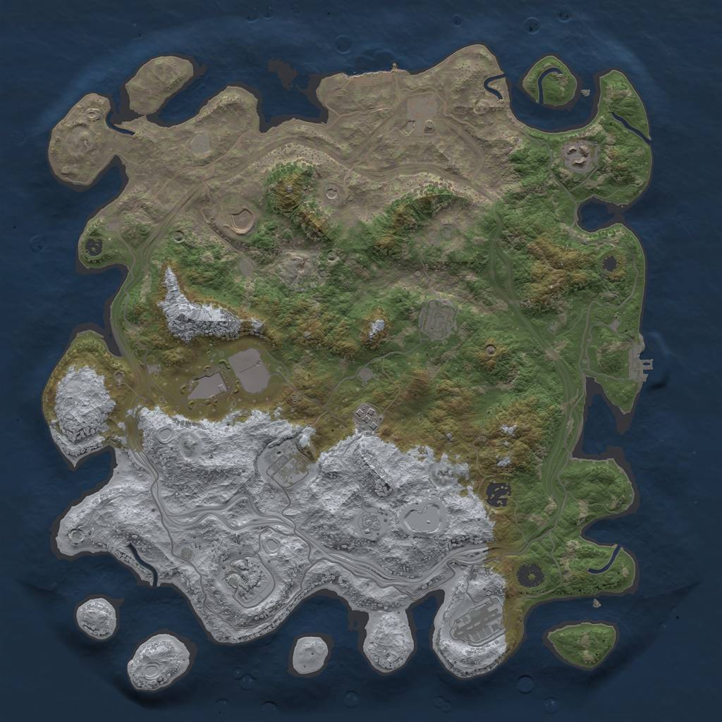 Rust Map: Procedural Map, Size: 4250, Seed: 263197078, 19 Monuments