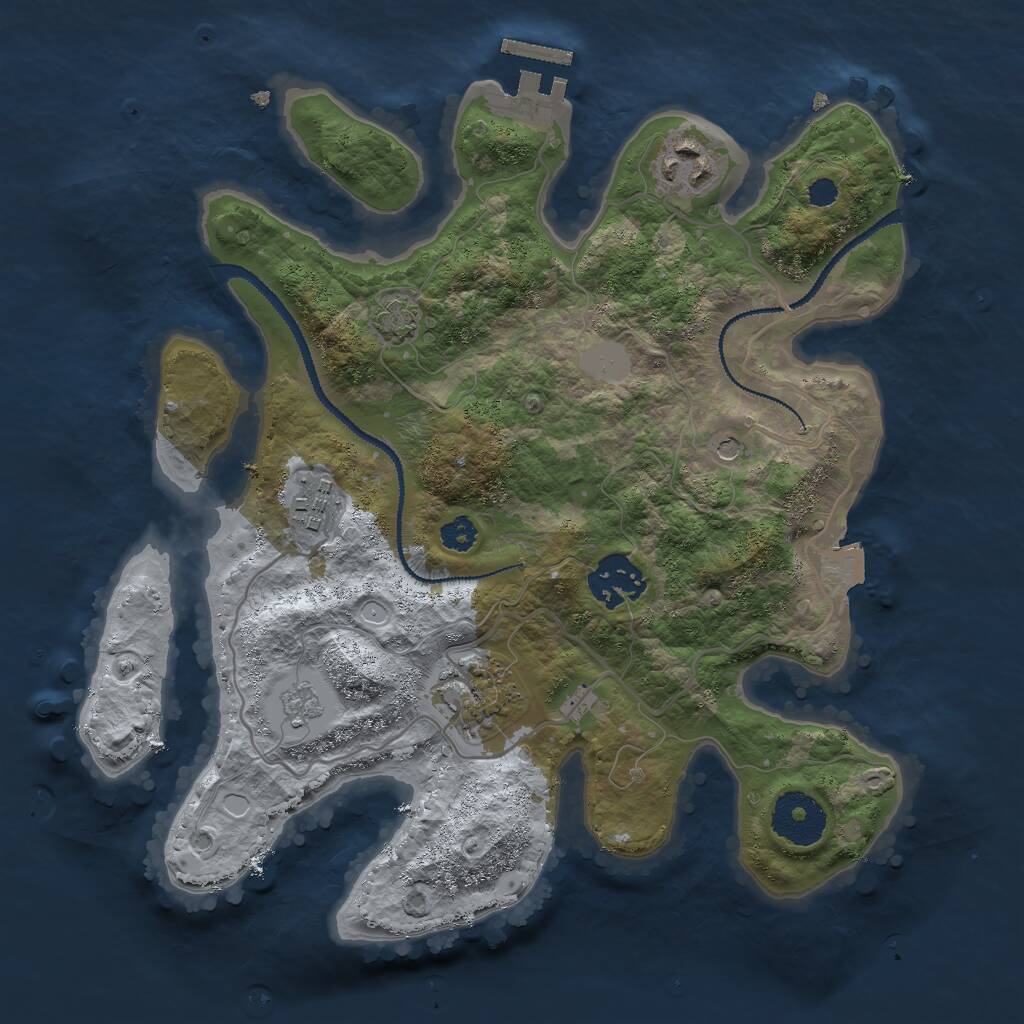 Rust Map: Procedural Map, Size: 2900, Seed: 3513, 9 Monuments