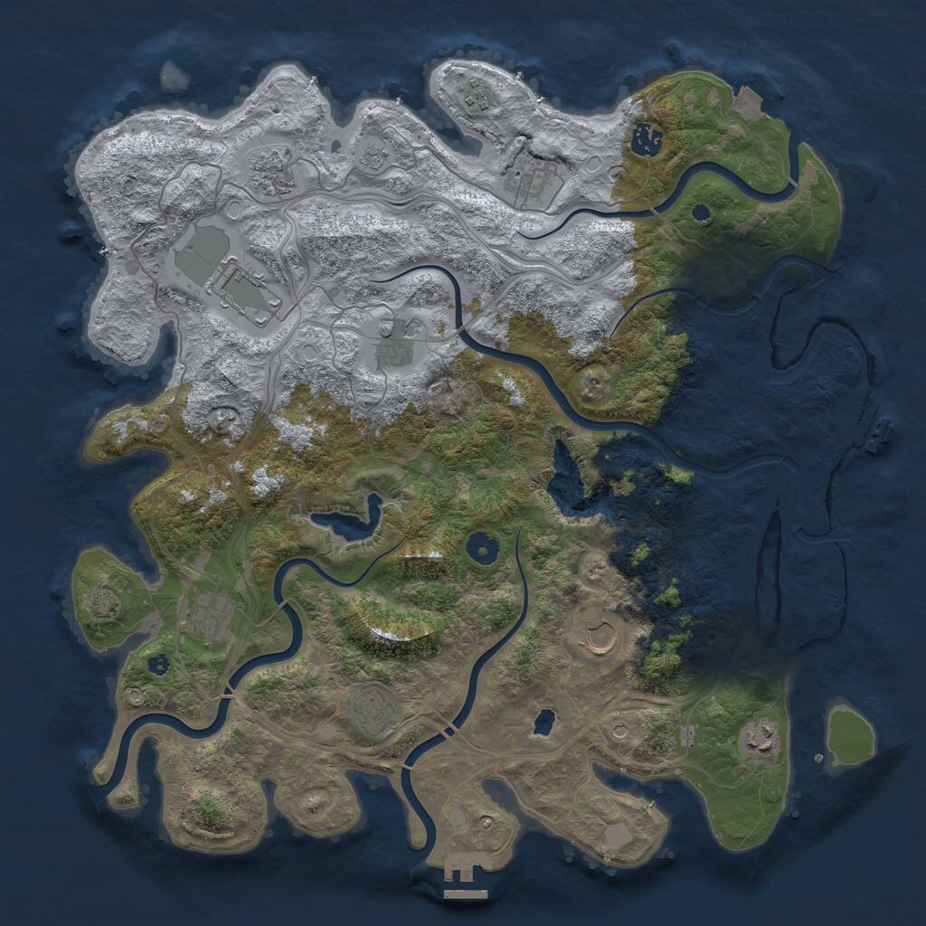 Rust Map: Procedural Map, Size: 4300, Seed: 196822367, 16 Monuments