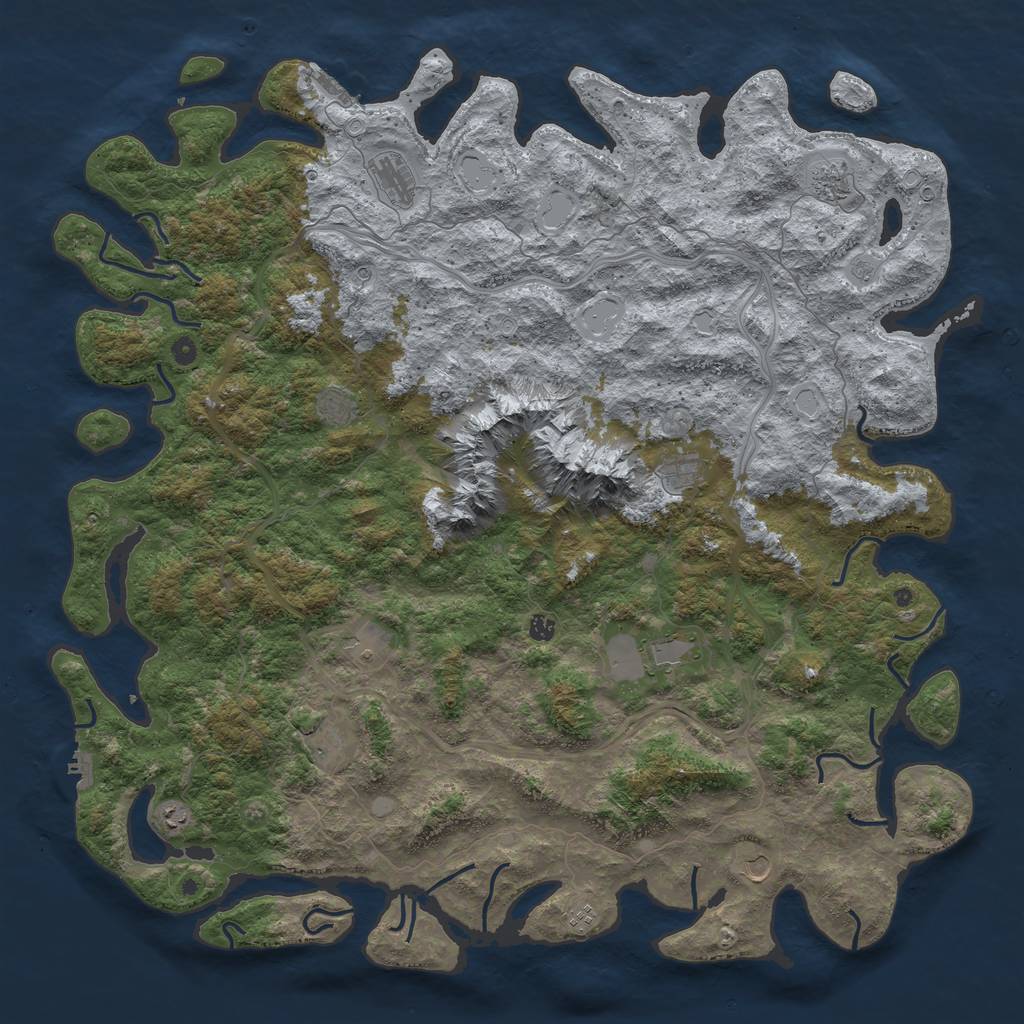 Rust Map: Procedural Map, Size: 5800, Seed: 168498798, 20 Monuments