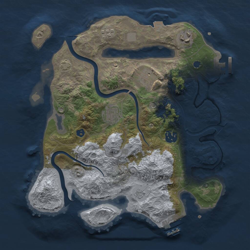Rust Map: Procedural Map, Size: 3000, Seed: 26330, 11 Monuments