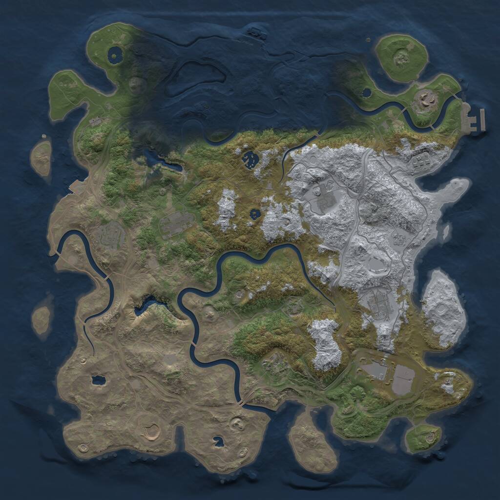 Rust Map: Procedural Map, Size: 4500, Seed: 202209, 16 Monuments