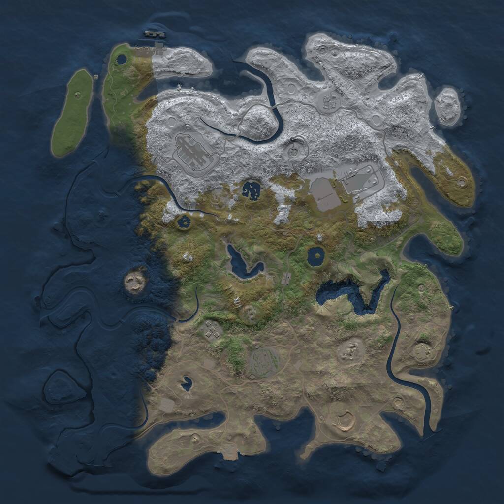 Rust Map: Procedural Map, Size: 4000, Seed: 6838, 13 Monuments
