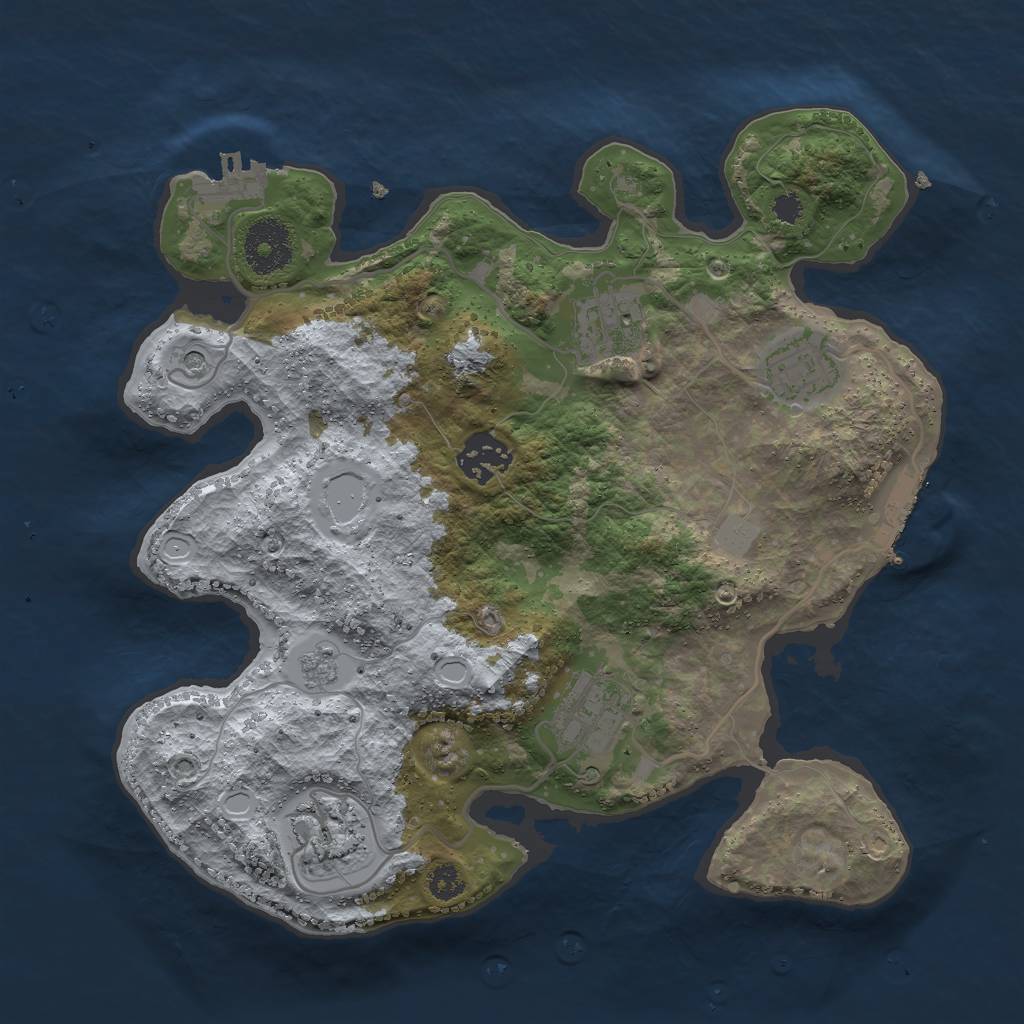 Rust Map: Procedural Map, Size: 3000, Seed: 4285, 14 Monuments