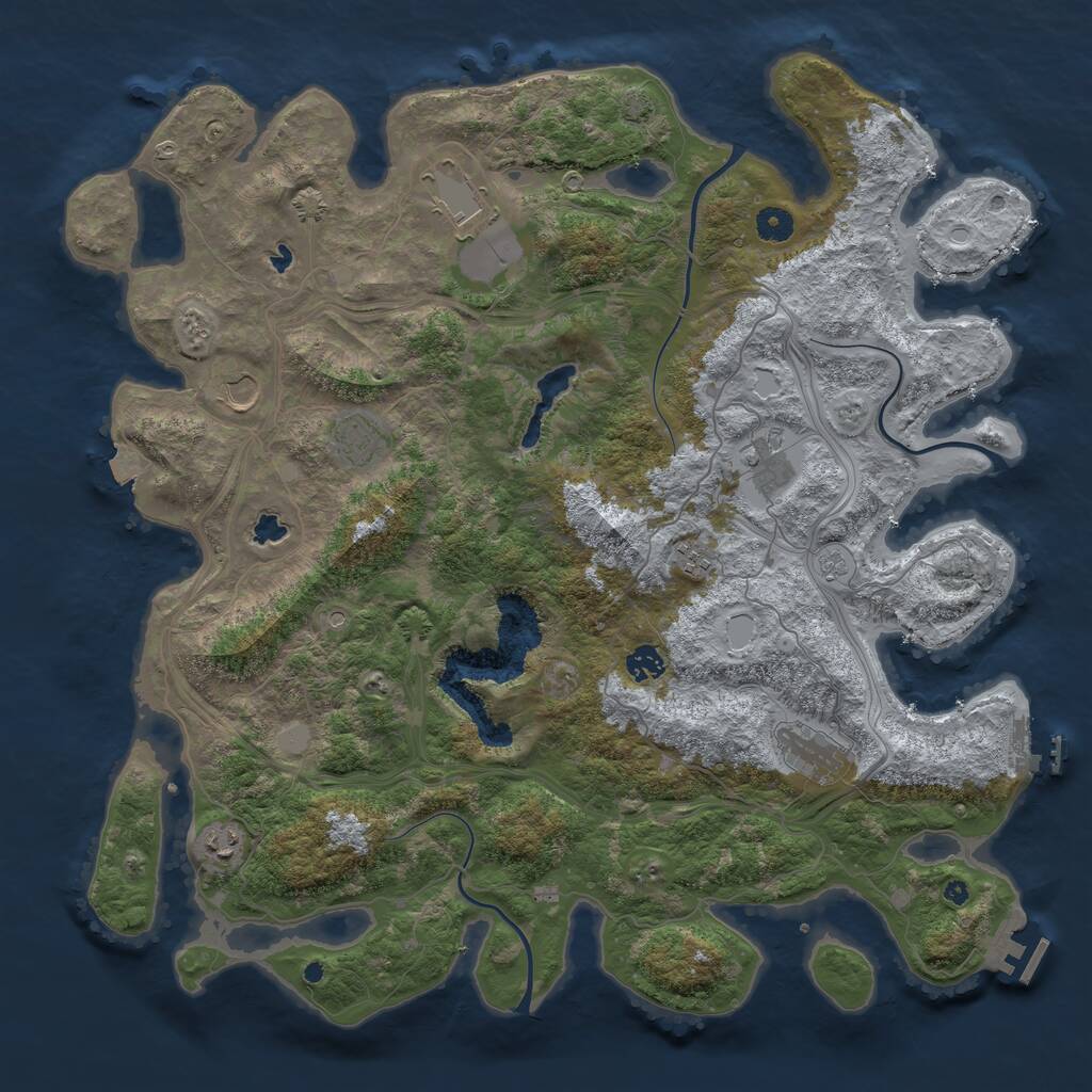 Rust Map: Procedural Map, Size: 4500, Seed: 1328150481, 14 Monuments