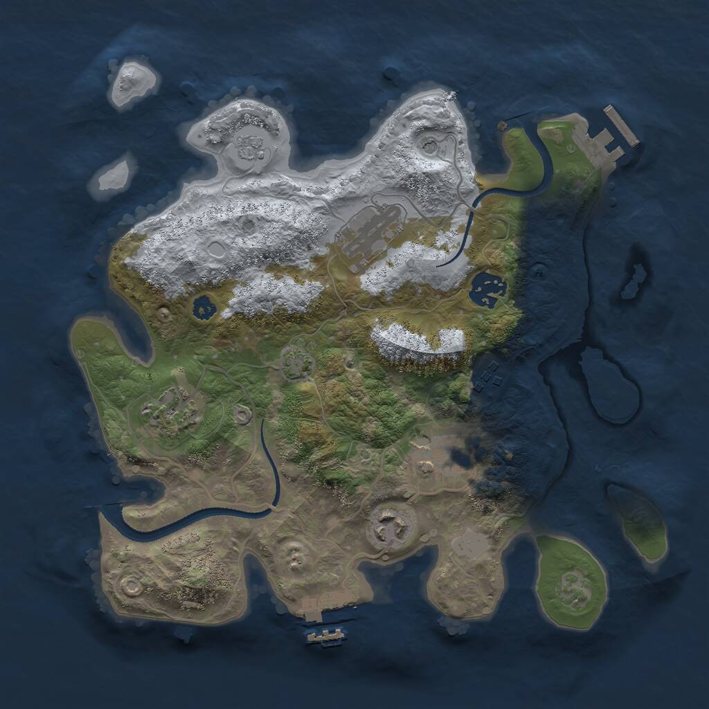 Rust Map: Procedural Map, Size: 3000, Seed: 7834, 12 Monuments