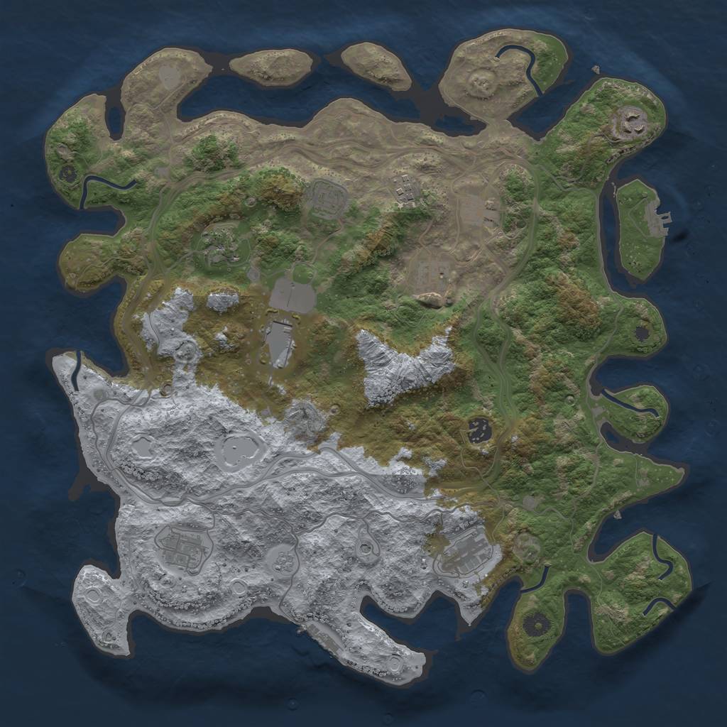 Rust Map: Procedural Map, Size: 4250, Seed: 20321, 19 Monuments