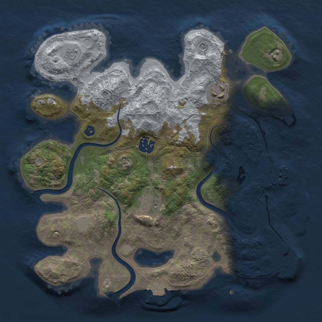 Rust Map: Procedural Map, Size: 3000, Seed: 761824, 9 Monuments