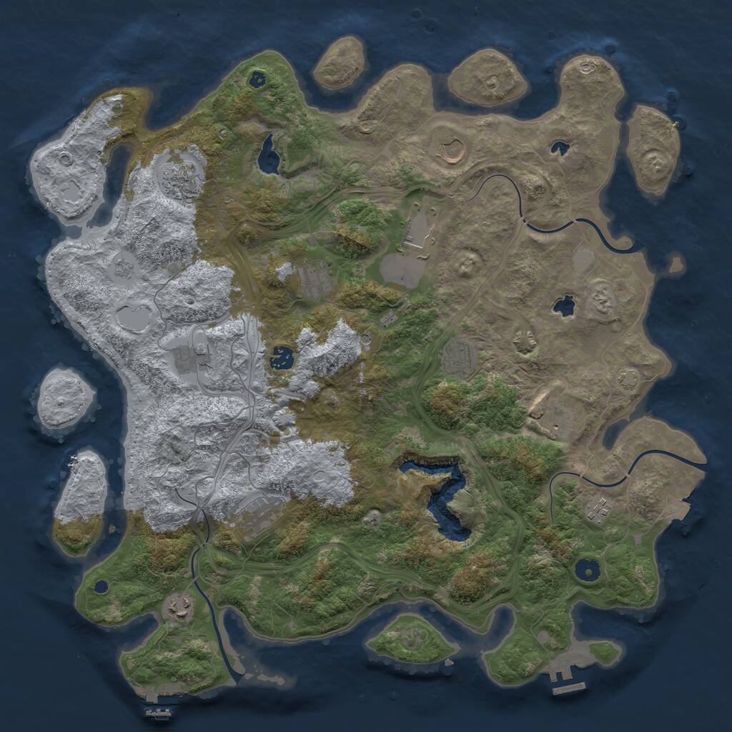 Rust Map: Procedural Map, Size: 4500, Seed: 1551076877, 17 Monuments