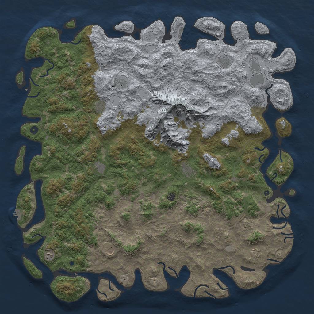 Rust Map: Procedural Map, Size: 6000, Seed: 21392, 20 Monuments