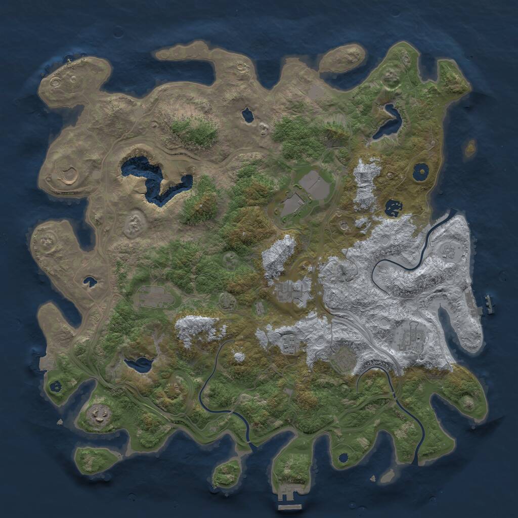 Rust Map: Procedural Map, Size: 4500, Seed: 1108881143, 15 Monuments