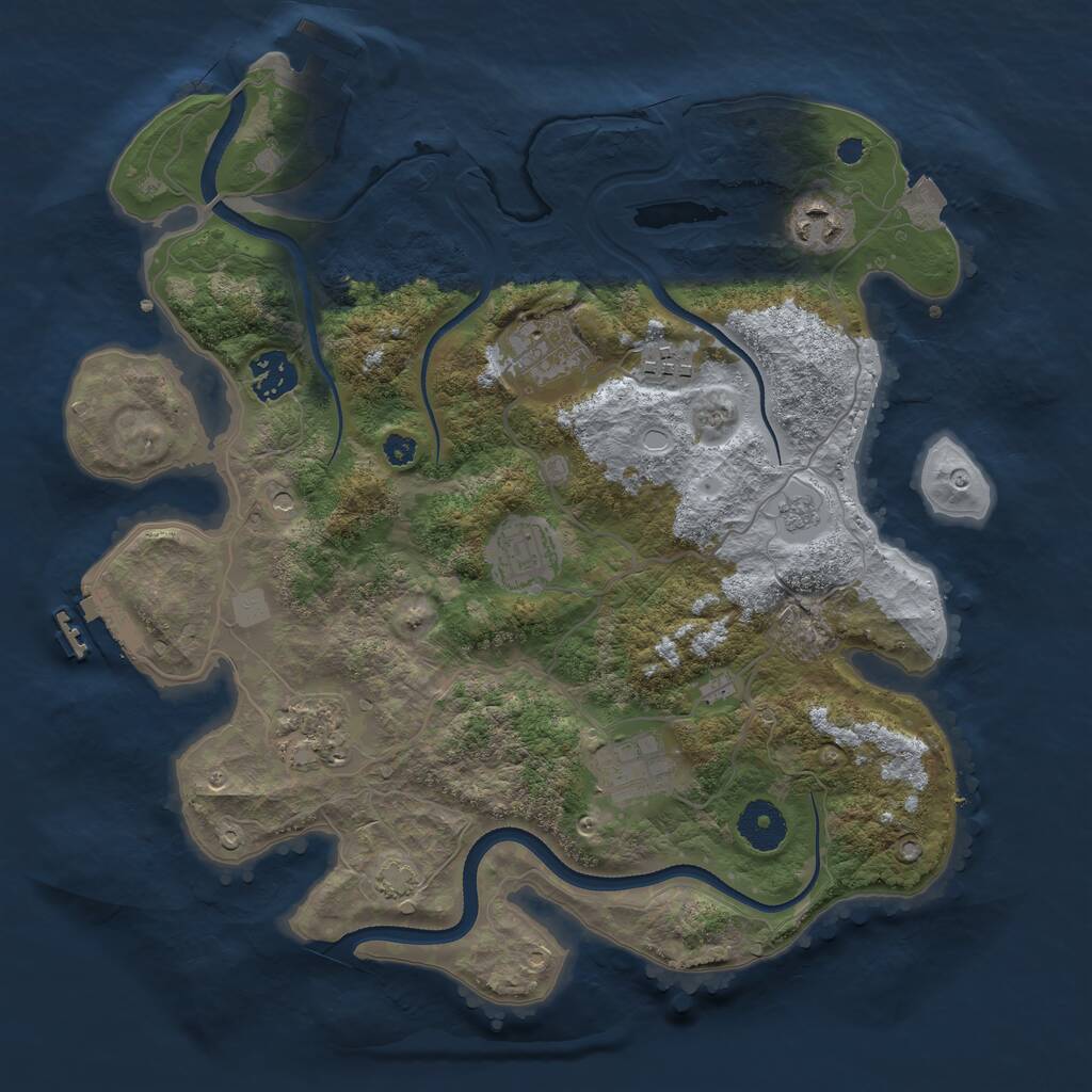 Rust Map: Procedural Map, Size: 3400, Seed: 769052463, 13 Monuments