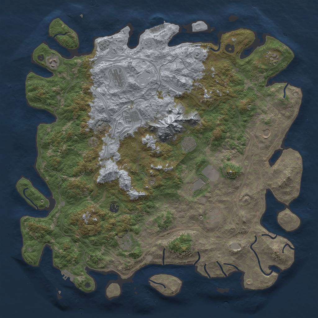 Rust Map: Procedural Map, Size: 5000, Seed: 905, 20 Monuments