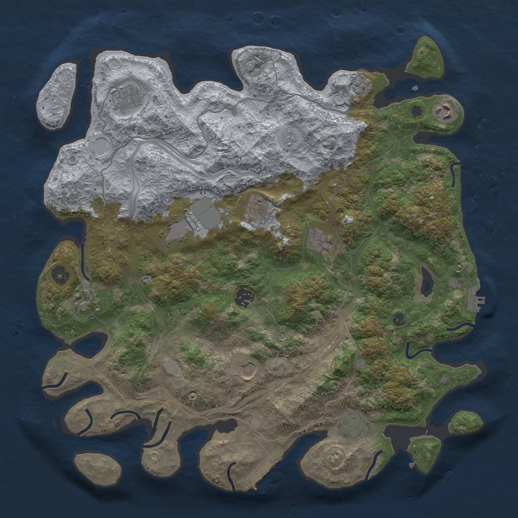 Rust Map: Procedural Map, Size: 4250, Seed: 572662879, 19 Monuments