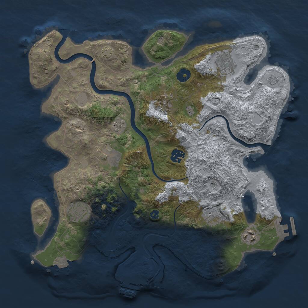 Rust Map: Procedural Map, Size: 3400, Seed: 1573477226, 14 Monuments