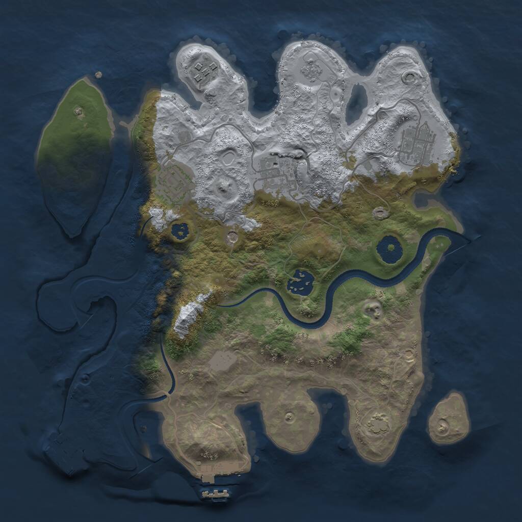 Rust Map: Procedural Map, Size: 3000, Seed: 2003519935, 11 Monuments