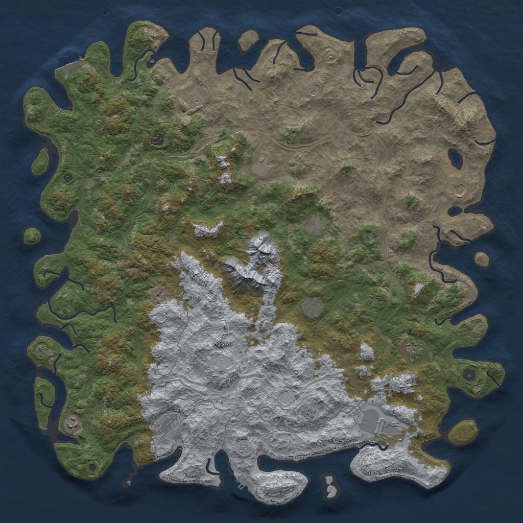 Rust Map: Procedural Map, Size: 6000, Seed: 54560709, 20 Monuments