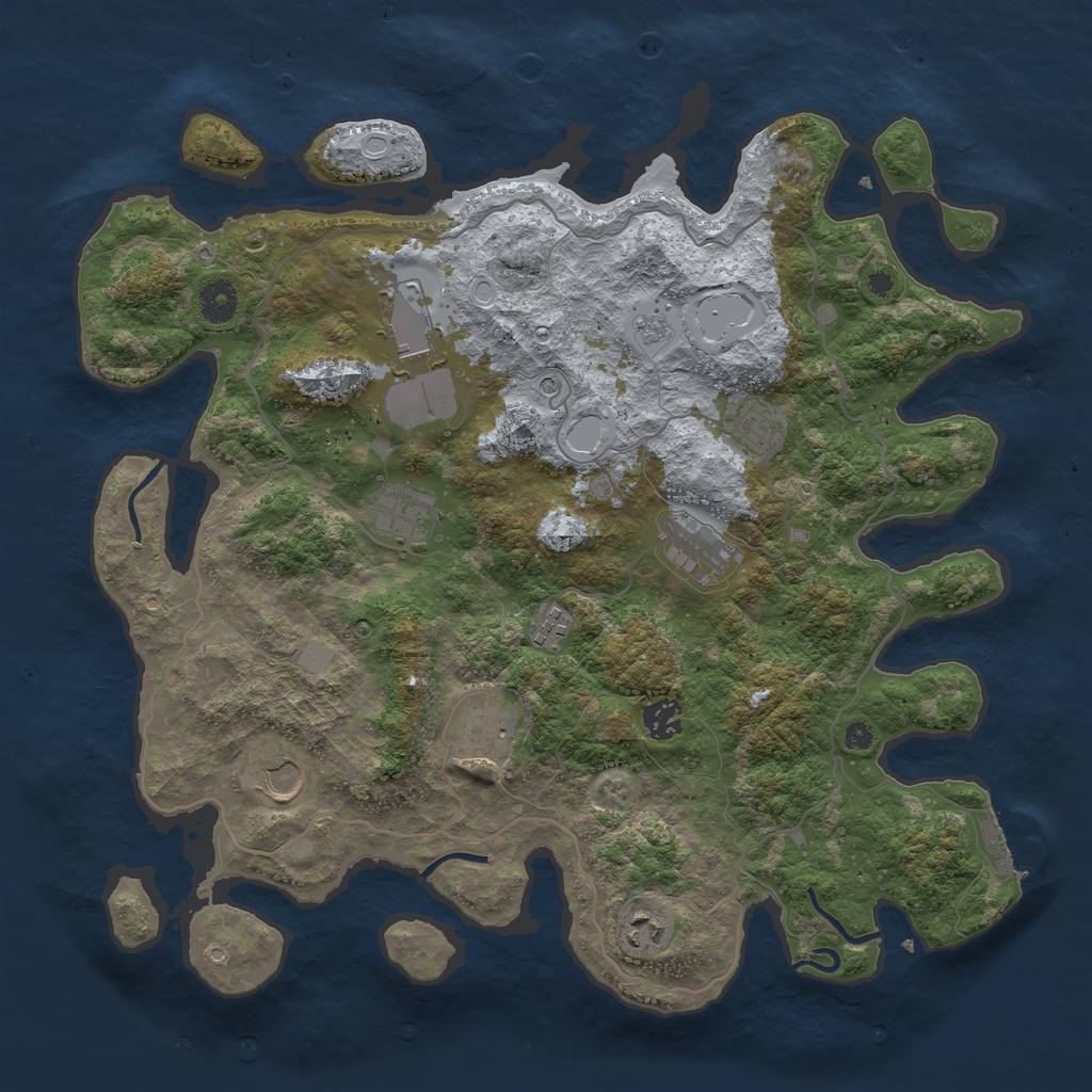 Rust Map: Procedural Map, Size: 4000, Seed: 4517276, 17 Monuments