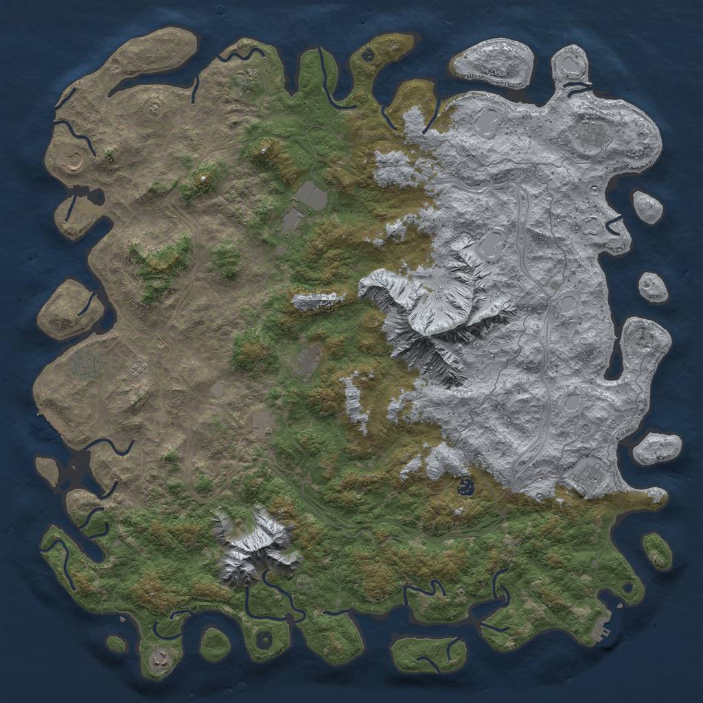 Rust Map: Procedural Map, Size: 6000, Seed: 1746999820, 20 Monuments