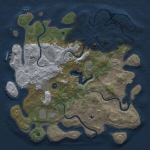 Thumbnail Rust Map: Procedural Map, Size: 4100, Seed: 1234567, 13 Monuments