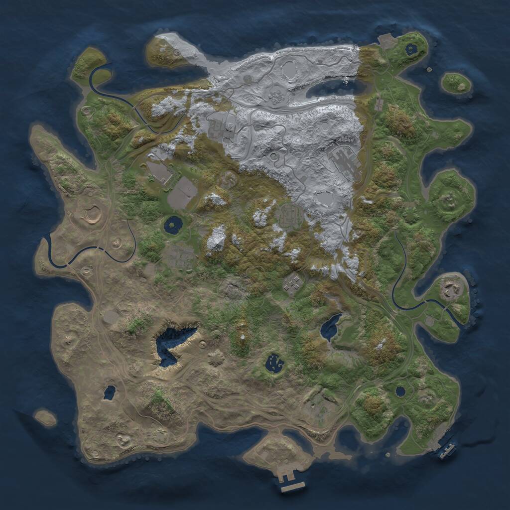 Rust Map: Procedural Map, Size: 4250, Seed: 11941469, 16 Monuments