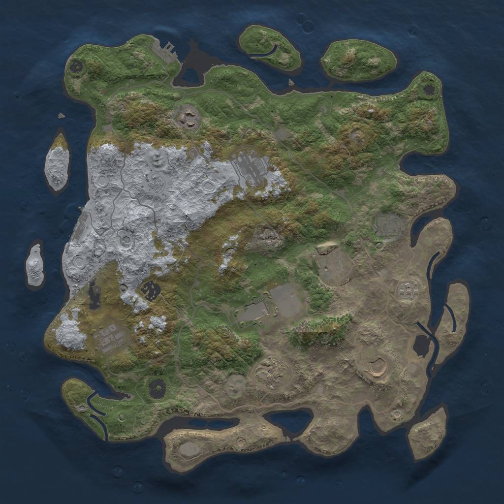 Rust Map: Procedural Map, Size: 4000, Seed: 265246281, 19 Monuments