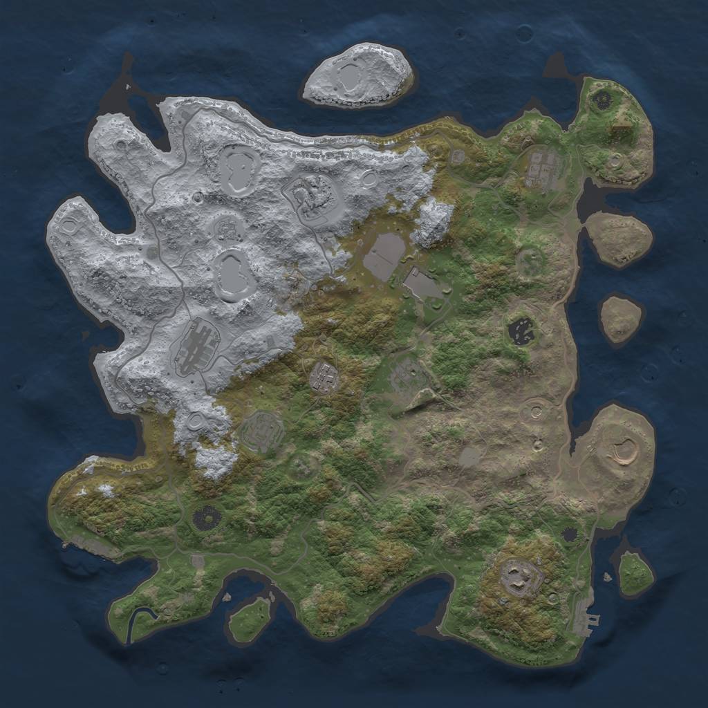 Rust Map: Procedural Map, Size: 4000, Seed: 257639896, 19 Monuments