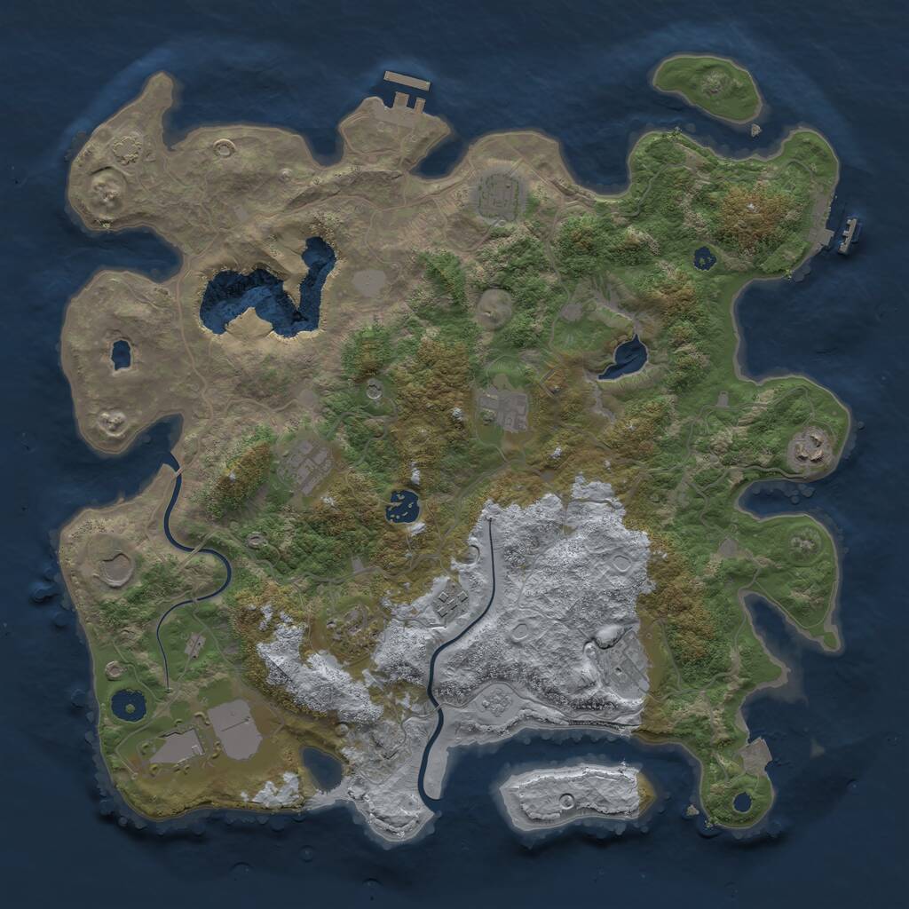 Rust Map: Procedural Map, Size: 4000, Seed: 202220, 16 Monuments