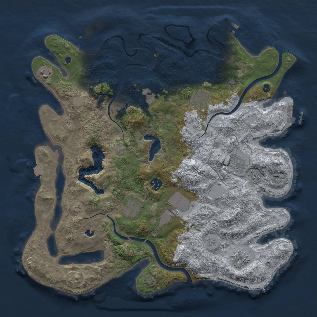Rust Map: Procedural Map, Size: 4000, Seed: 1072623079, 15 Monuments