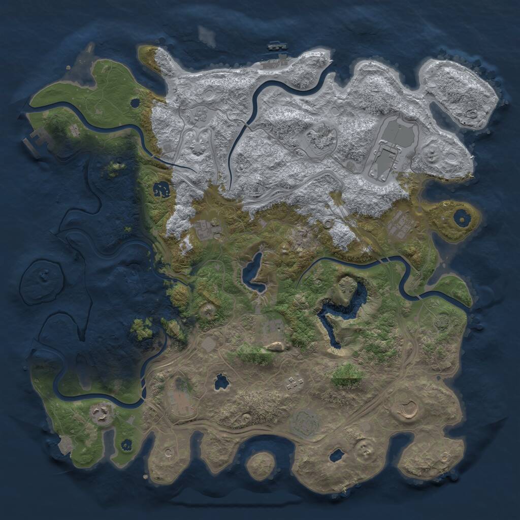Rust Map: Procedural Map, Size: 4500, Seed: 591153328, 17 Monuments