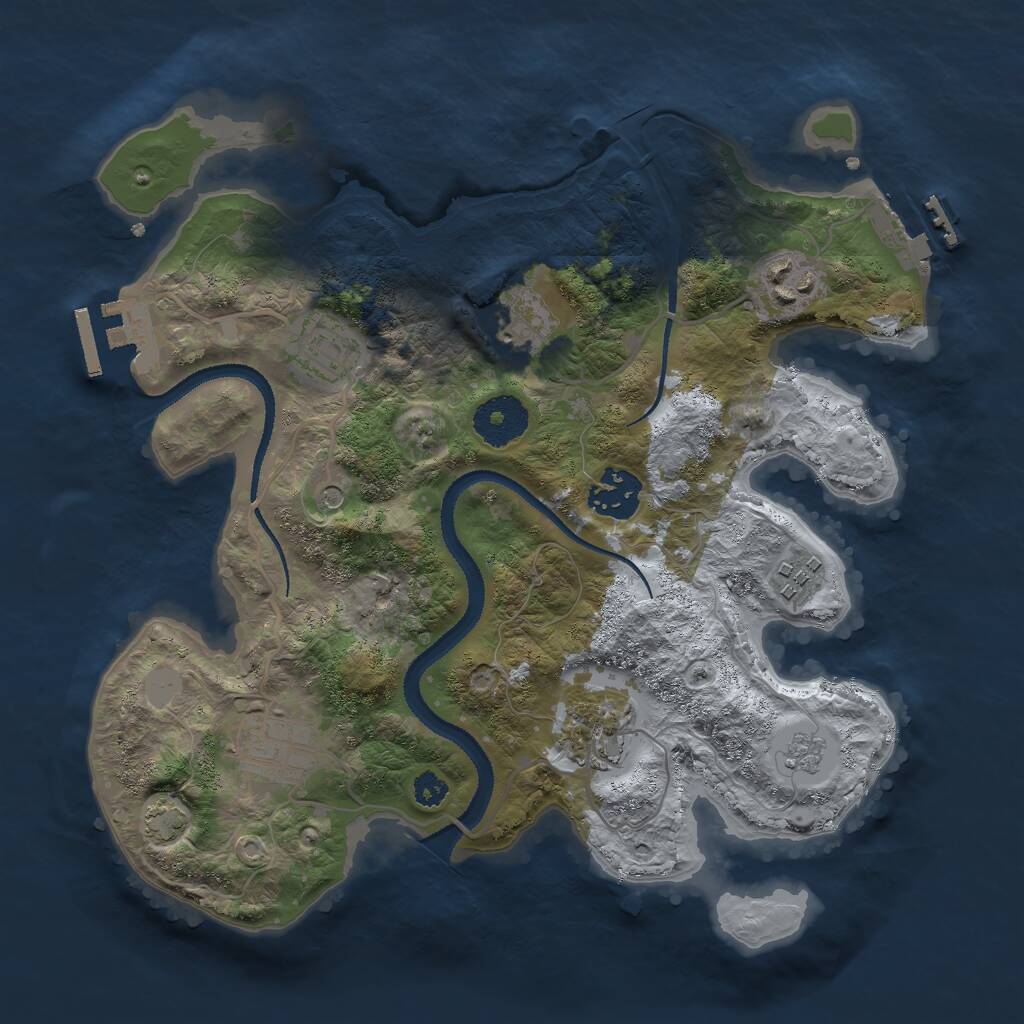 Rust Map: Procedural Map, Size: 3000, Seed: 534577079, 13 Monuments