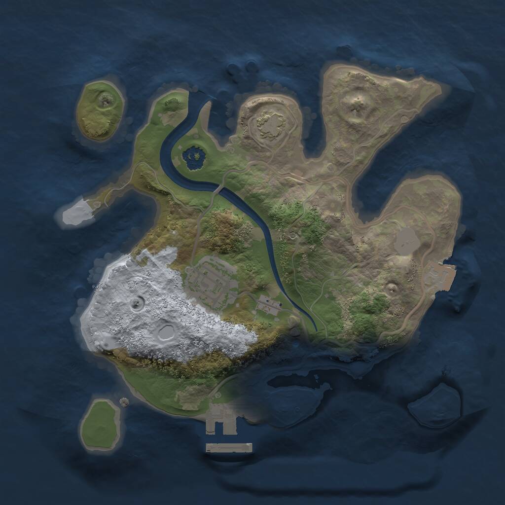 Rust Map: Procedural Map, Size: 2200, Seed: 456584557, 4 Monuments