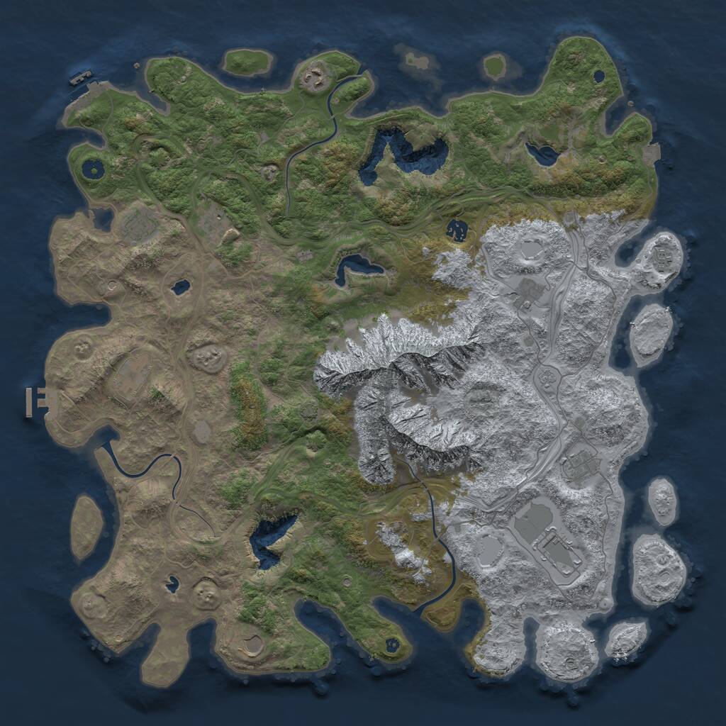 Rust Map: Procedural Map, Size: 5000, Seed: 449717057, 17 Monuments