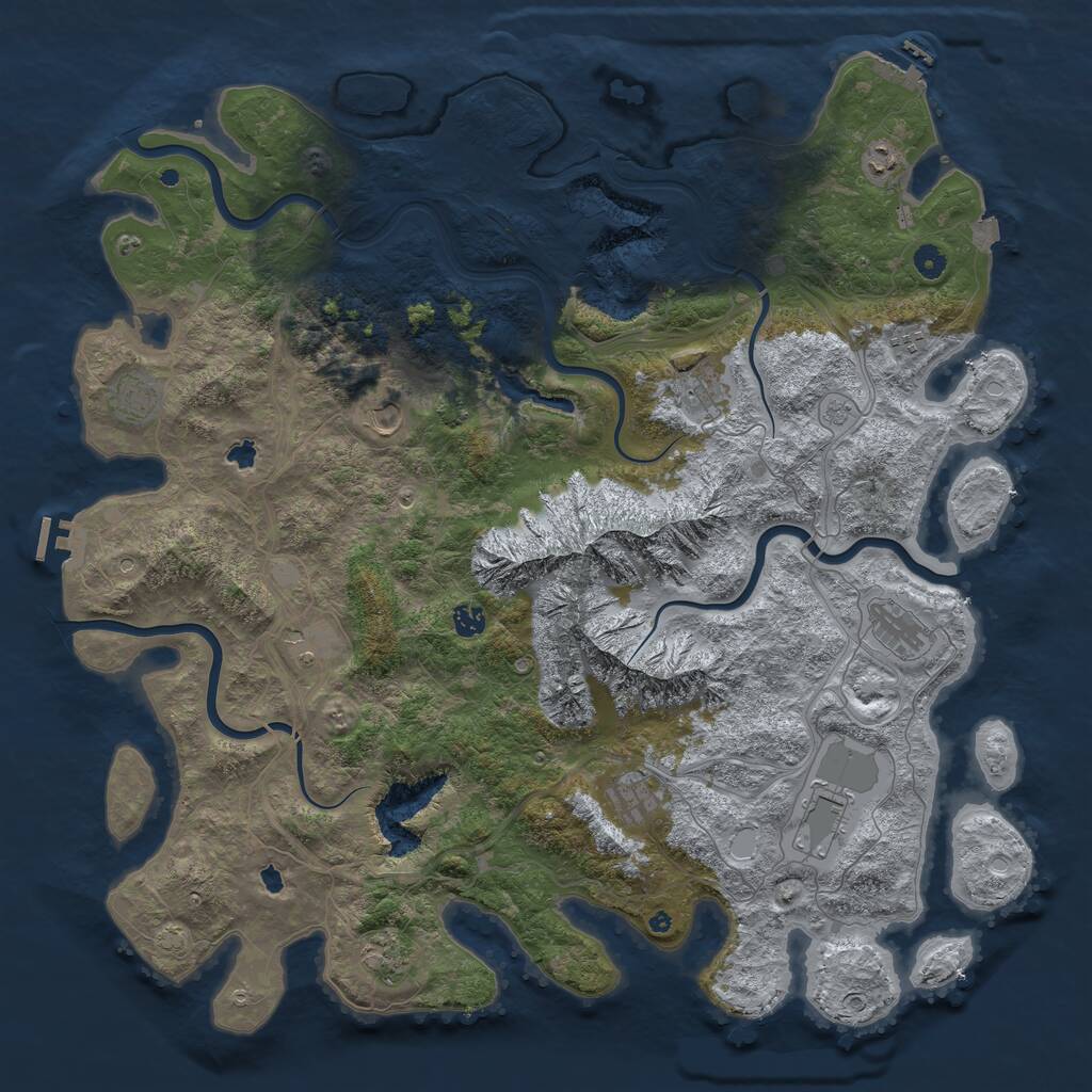 Rust Map: Procedural Map, Size: 5000, Seed: 449717057, 17 Monuments