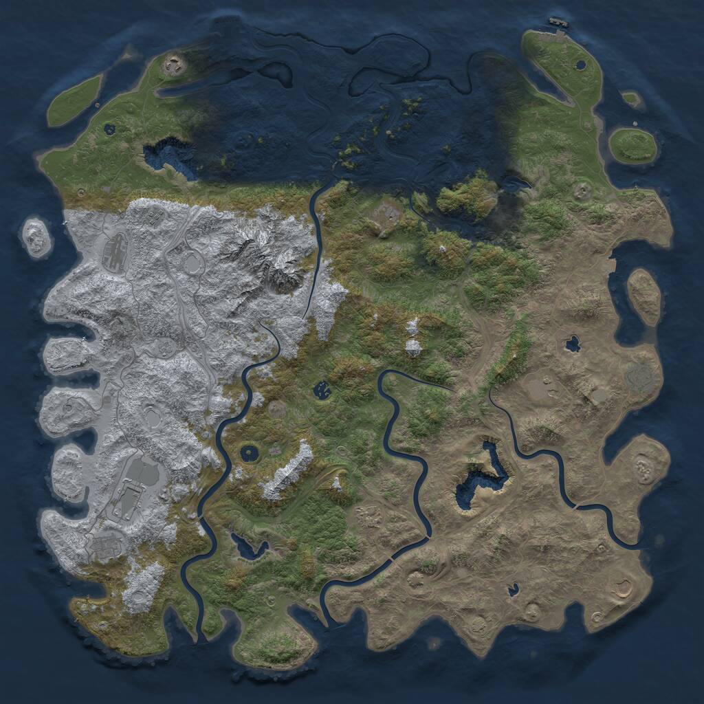 Rust Map: Procedural Map, Size: 6000, Seed: 1654031535, 17 Monuments