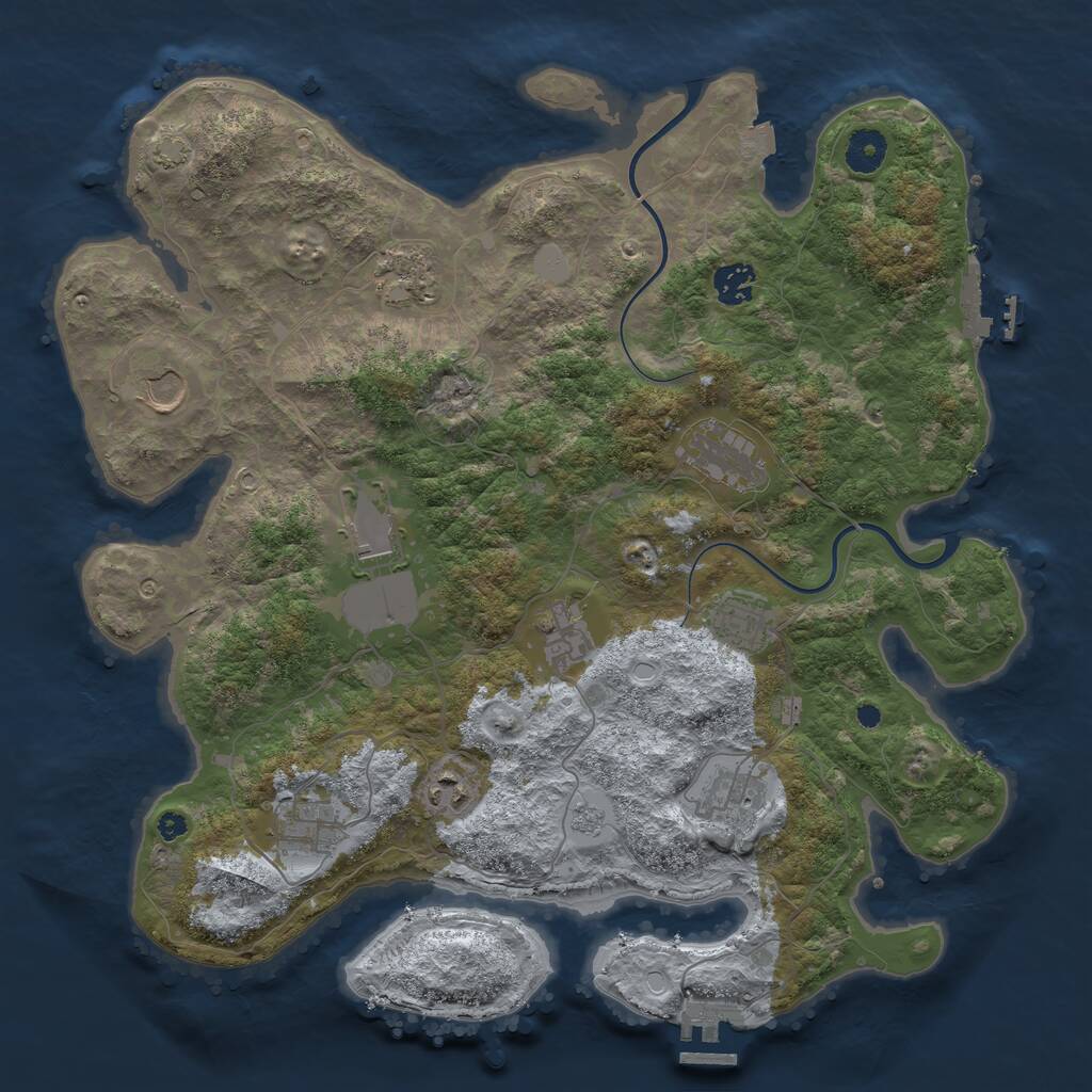 Rust Map: Procedural Map, Size: 3850, Seed: 6117103, 15 Monuments